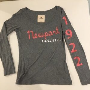 Hollister gray long sleeve tee size L